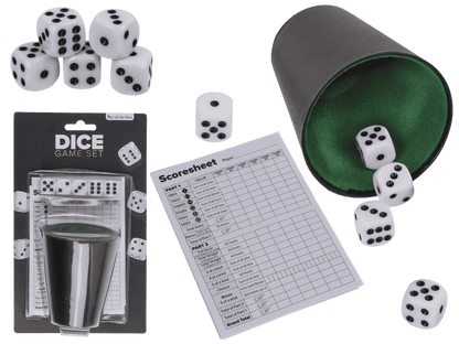 Dice game set, 5 dices, 1 dice cup,
