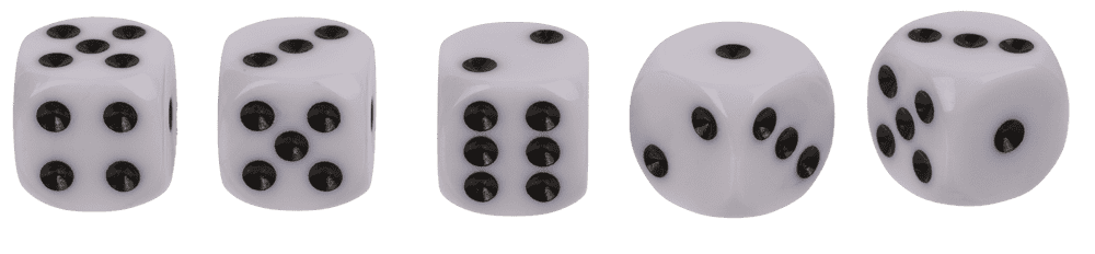 Dice game set, 5 dices, 1 dice cup,