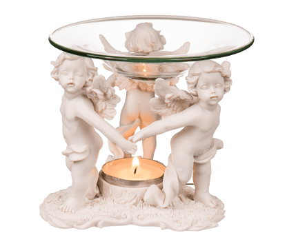 Polyresin oil burner, with glass bowl,