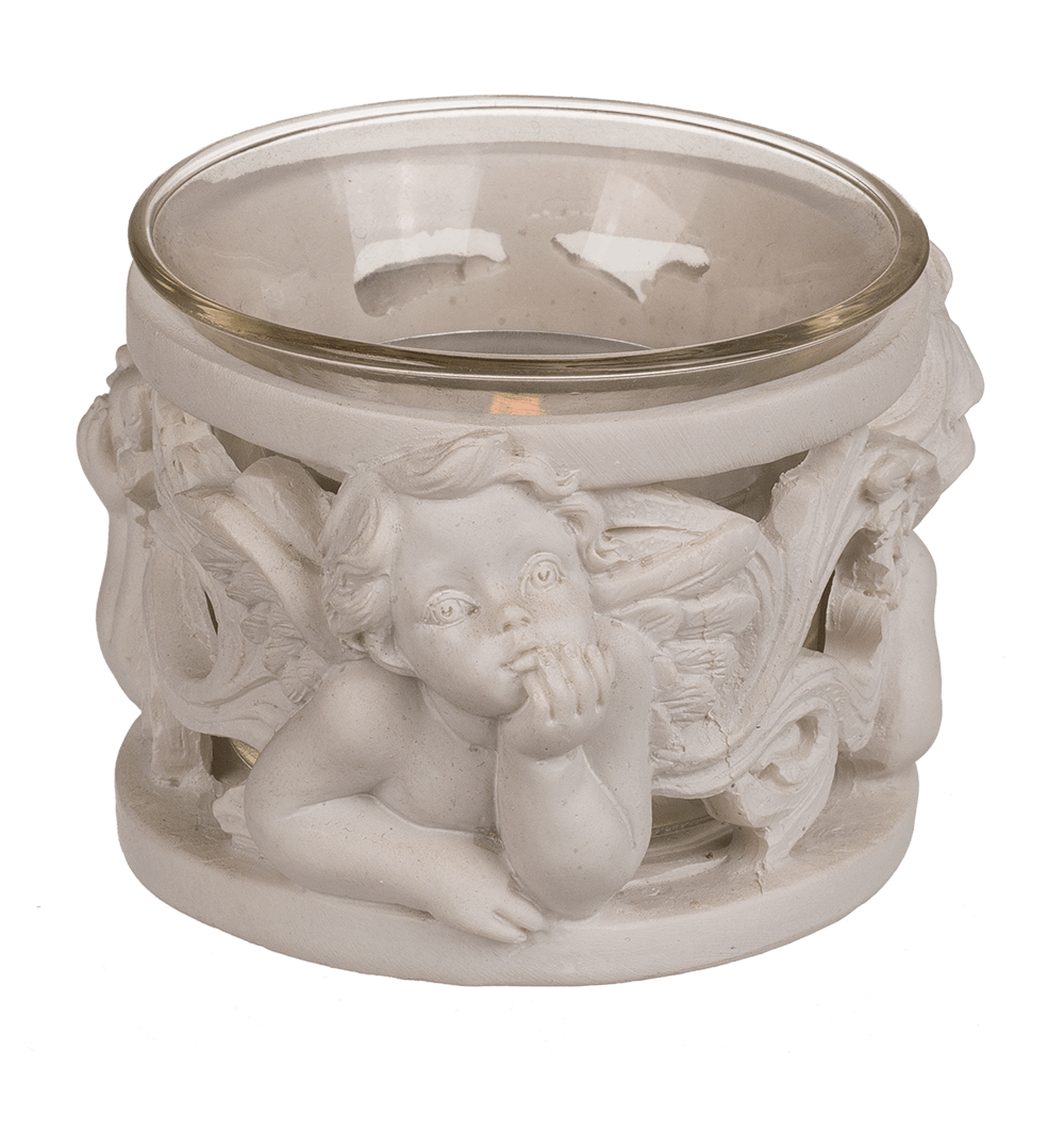 Polyresin tealight holder, Angel,