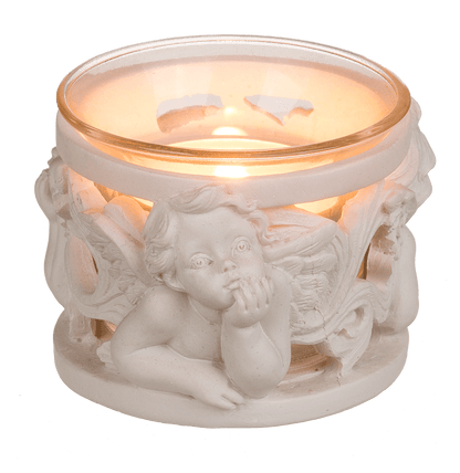Polyresin tealight holder, Angel,