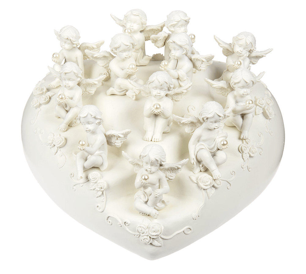 Polyresin angel with pearl,