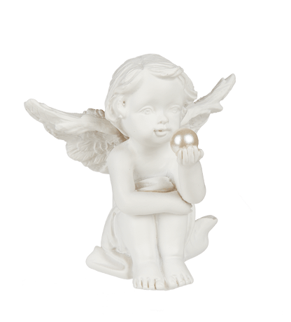 Polyresin angel with pearl,