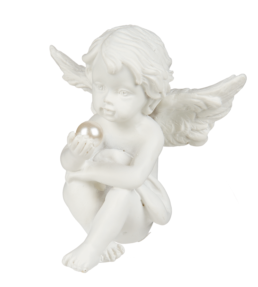 Polyresin angel with pearl,