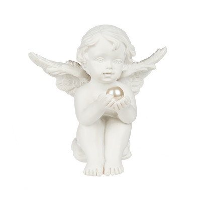Polyresin angel with pearl,