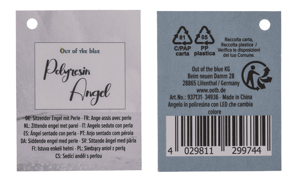 Polyresin angel with pearl,