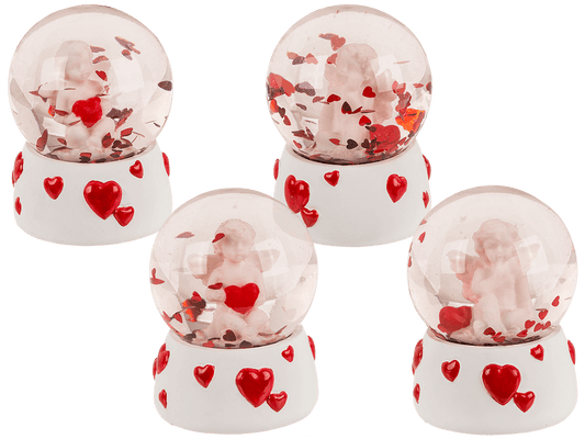 Polyresin glitterball, Angel withl heart,