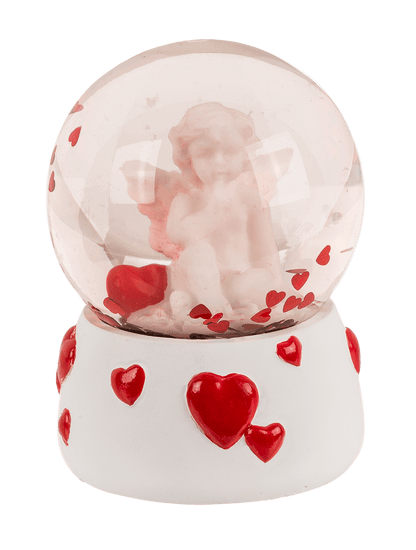 Polyresin glitterball, Angel withl heart,