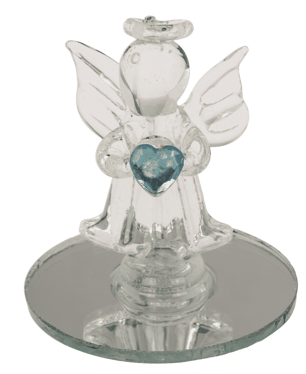 Glass Angel with Heart, 5 cm,
