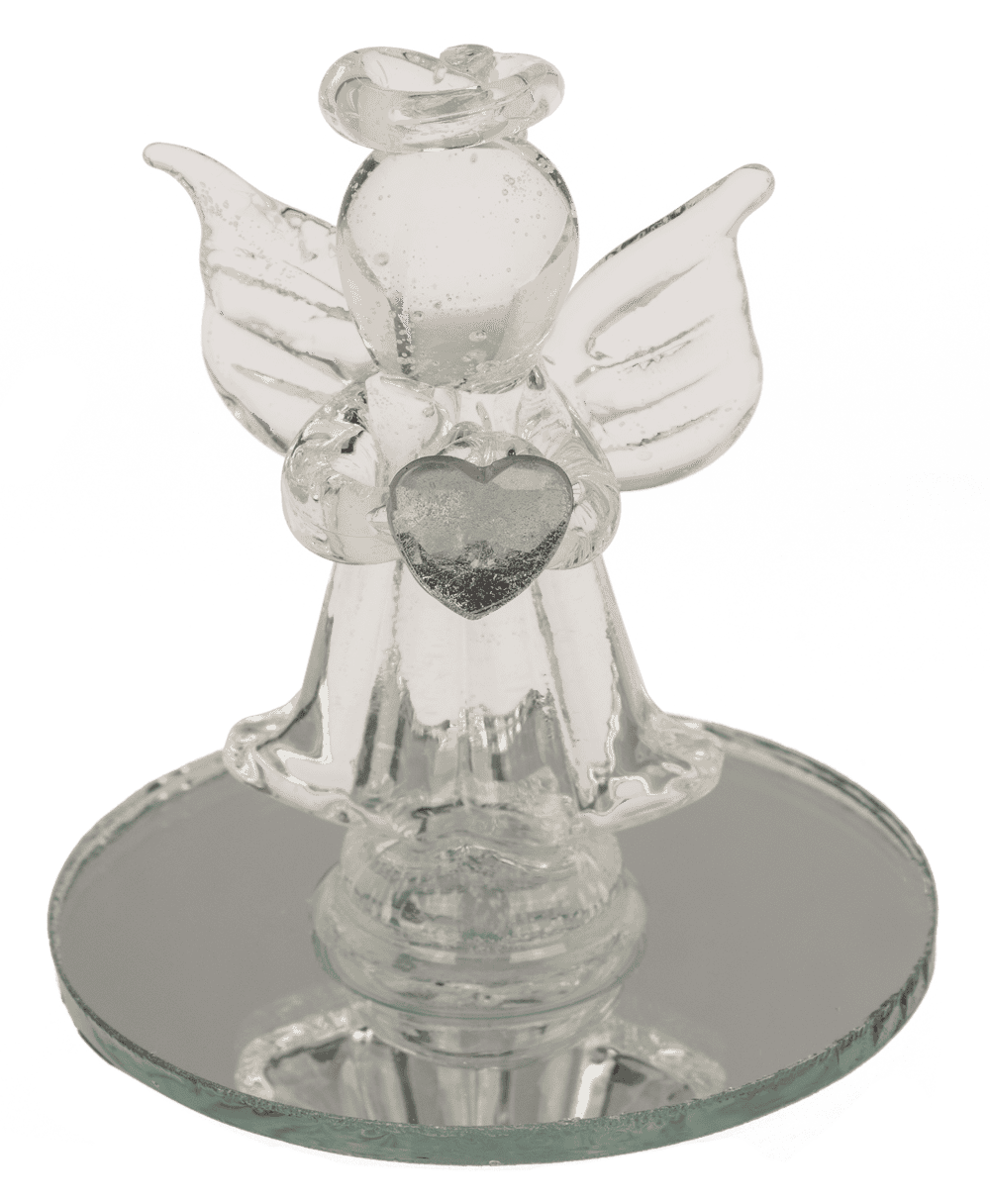 Glass Angel with Heart, 5 cm,
