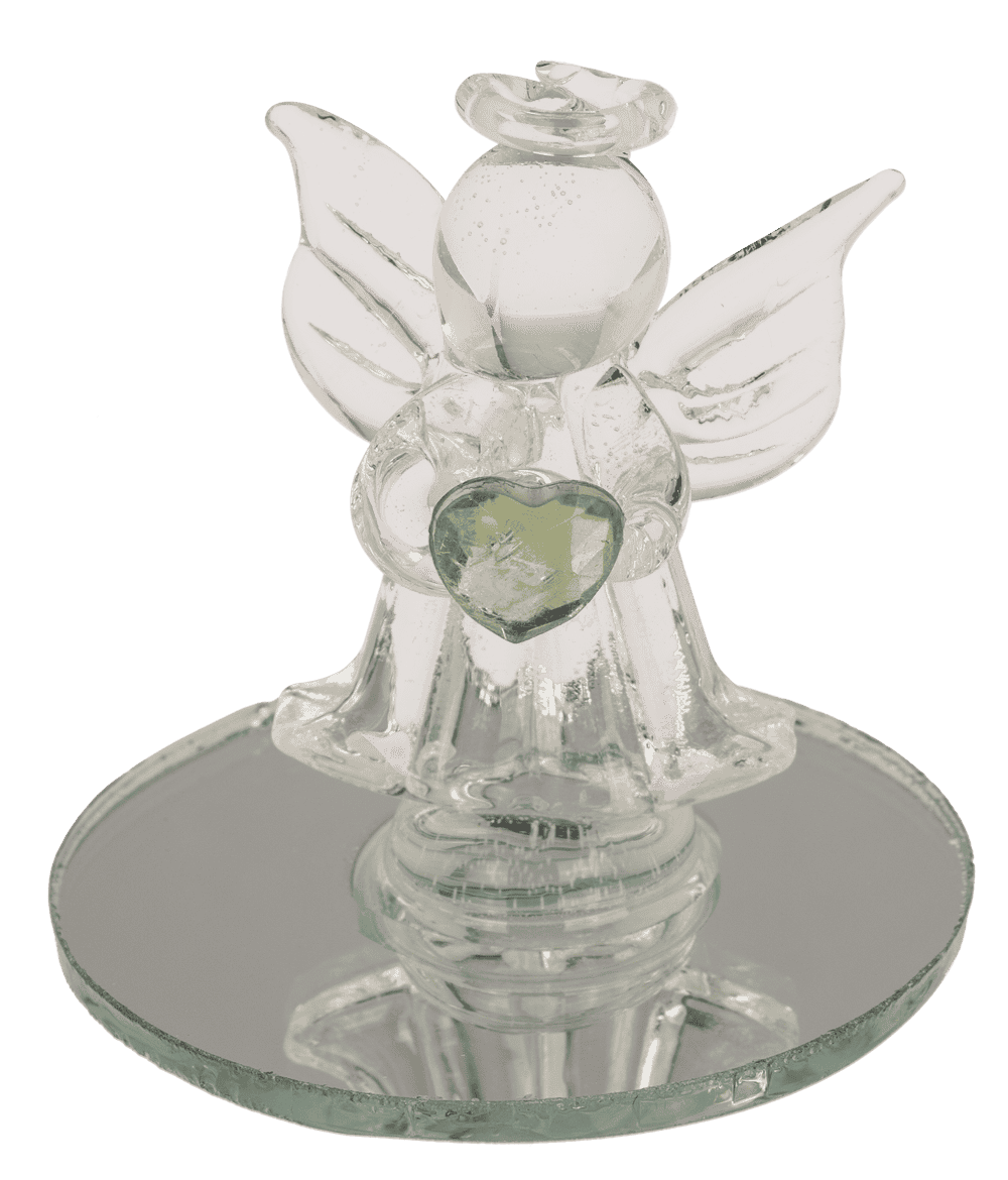 Glass Angel with Heart, 5 cm,