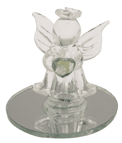 Glass Angel with Heart, 5 cm,