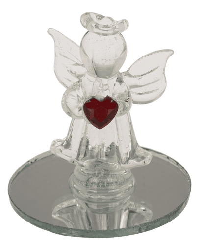 Glass Angel with Heart, 5 cm,