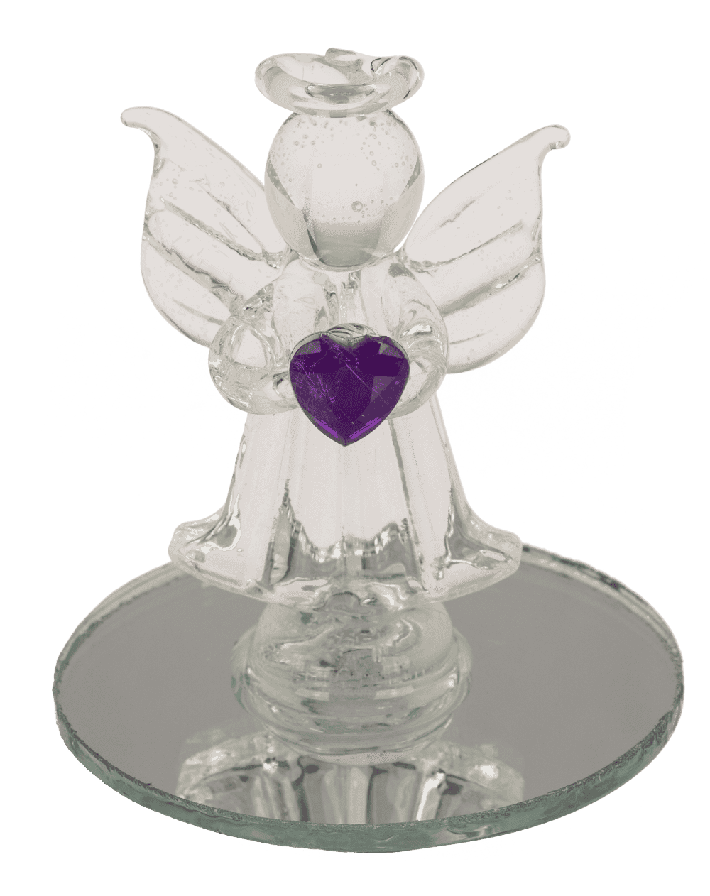 Glass Angel with Heart, 5 cm,