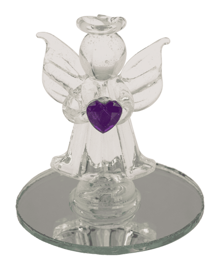 Glass Angel with Heart, 5 cm,