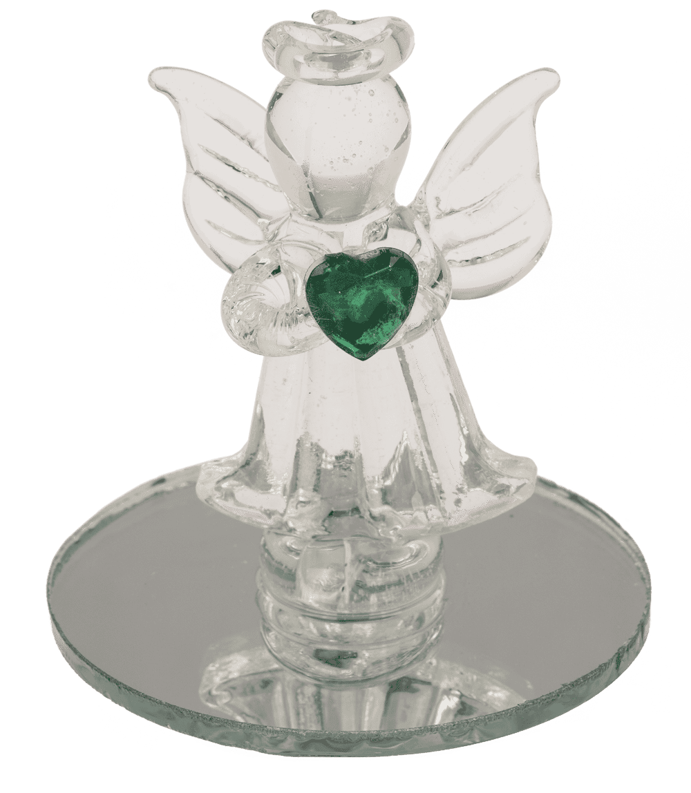 Glass Angel with Heart, 5 cm,