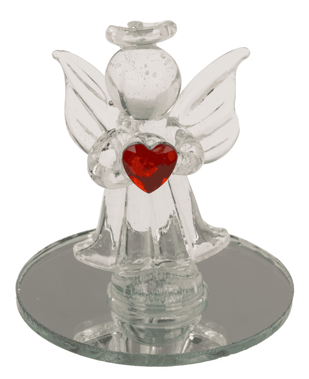 Glass Angel with Heart, 5 cm,