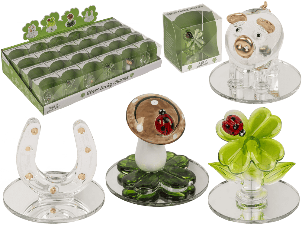 Glass lucky symbols, 4.5 cm,