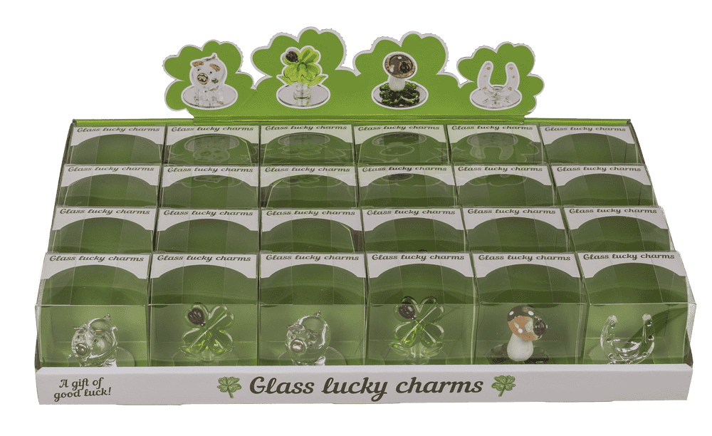 Glass lucky symbols, 4.5 cm,