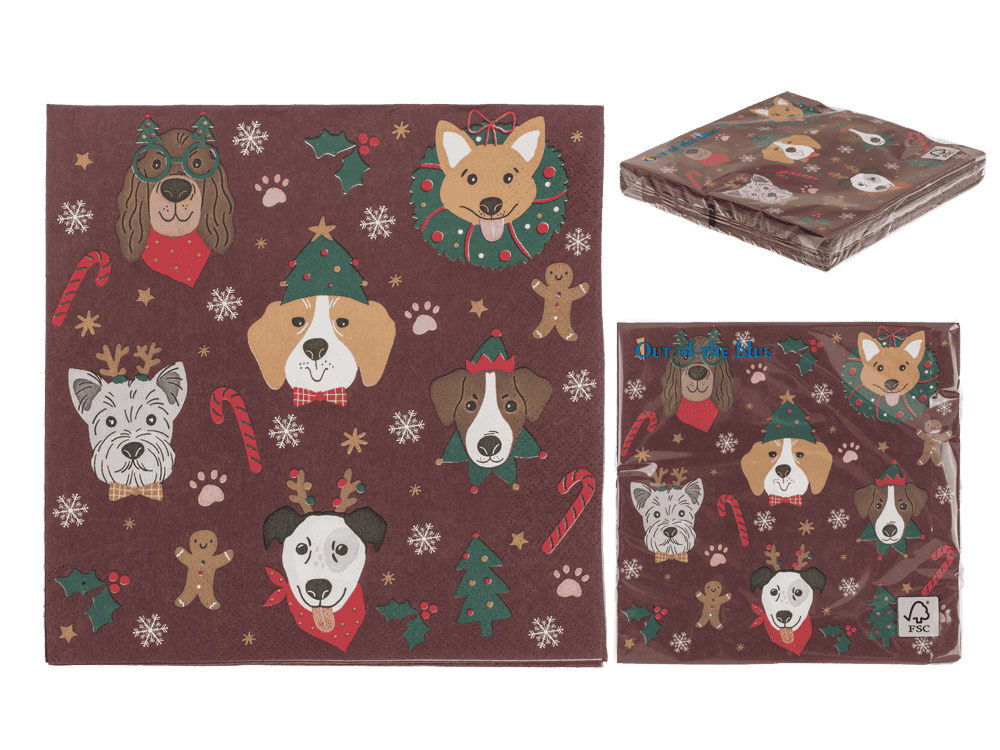 Paper napkins, X-mas dogs,