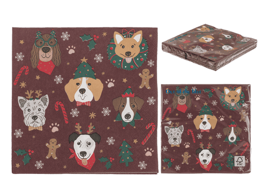 Paper napkins, X-mas dogs,