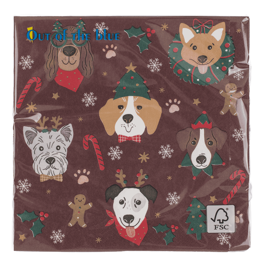 Paper napkins, X-mas dogs,