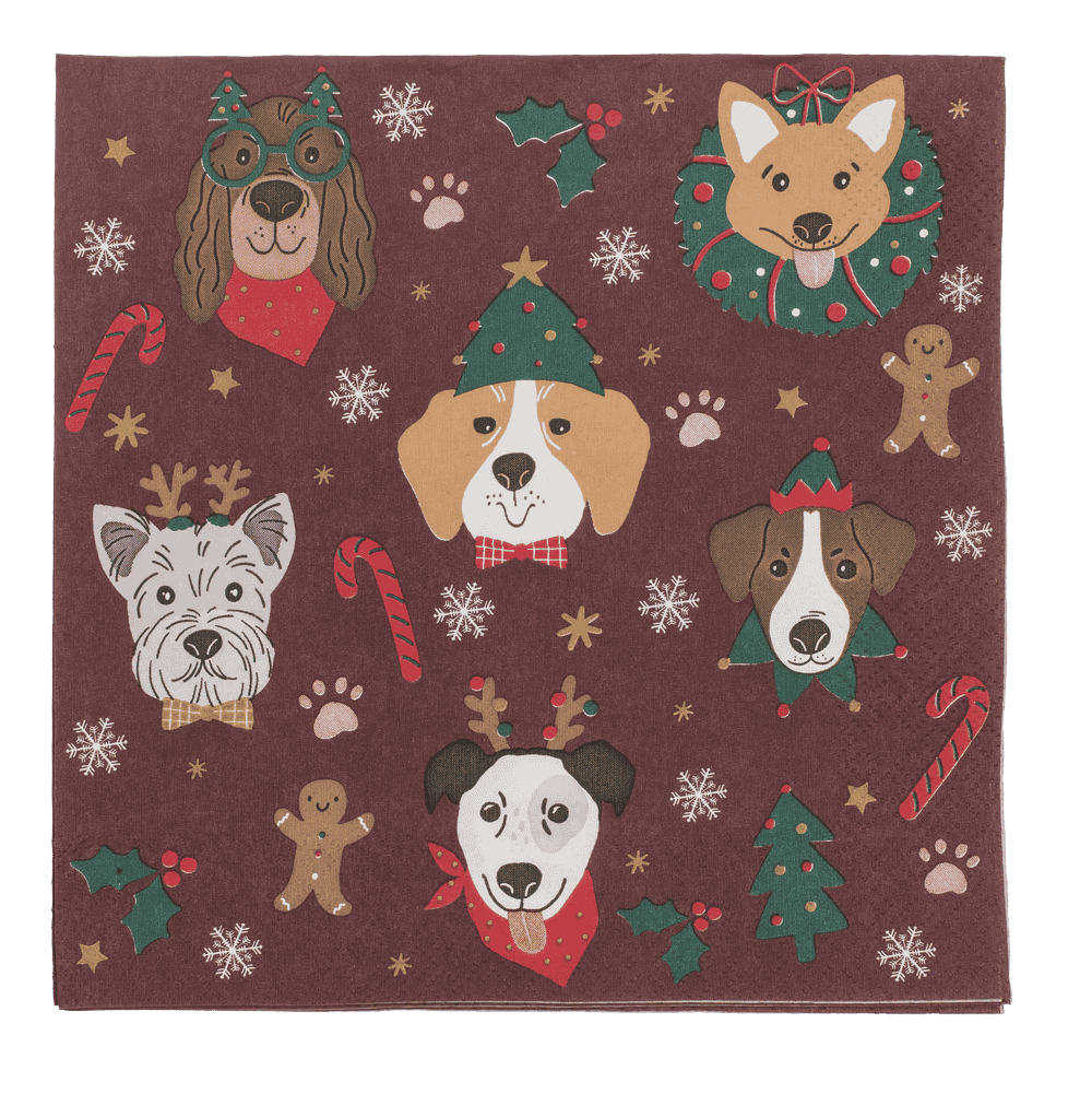 Paper napkins, X-mas dogs,