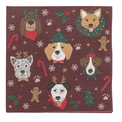 Paper napkins, X-mas dogs,