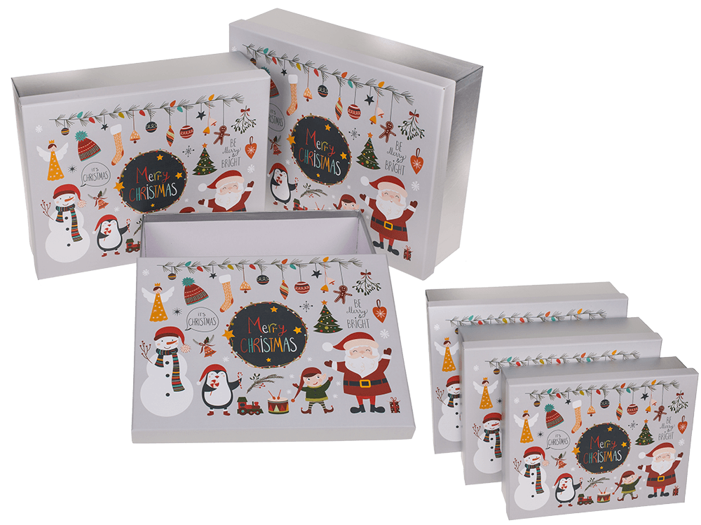 Silver gift box, Merry Christmas,