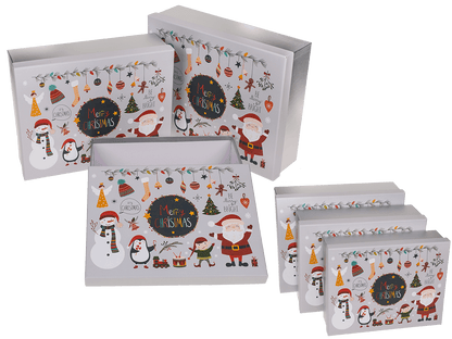 Silver gift box, Merry Christmas,