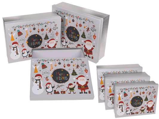 Silver gift box, Merry Christmas,