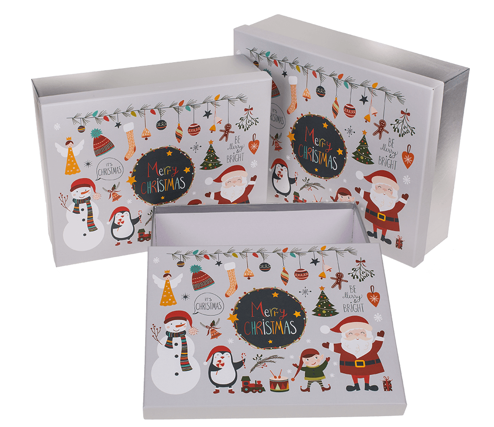 Silver gift box, Merry Christmas,