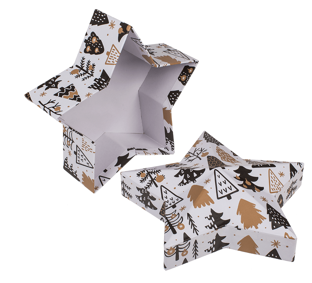 White star shaped gift box,