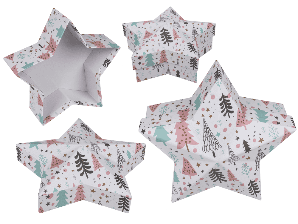 White star shaped gift box,