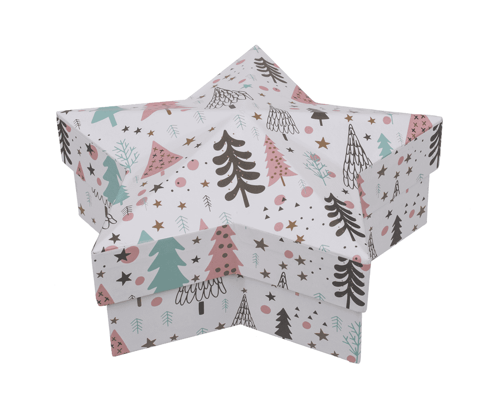 White star shaped gift box,