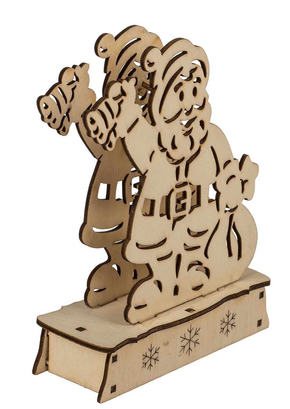 Wooden  silhouette, Santa Claus, with LED
