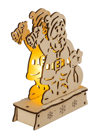 Wooden  silhouette, Santa Claus, with LED