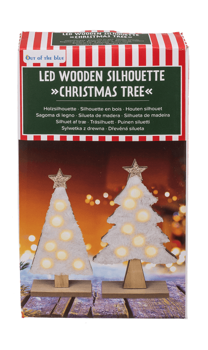 Wooden  silhouette, Christmas Tree, with LED