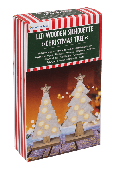 Wooden  silhouette, Christmas Tree, with LED