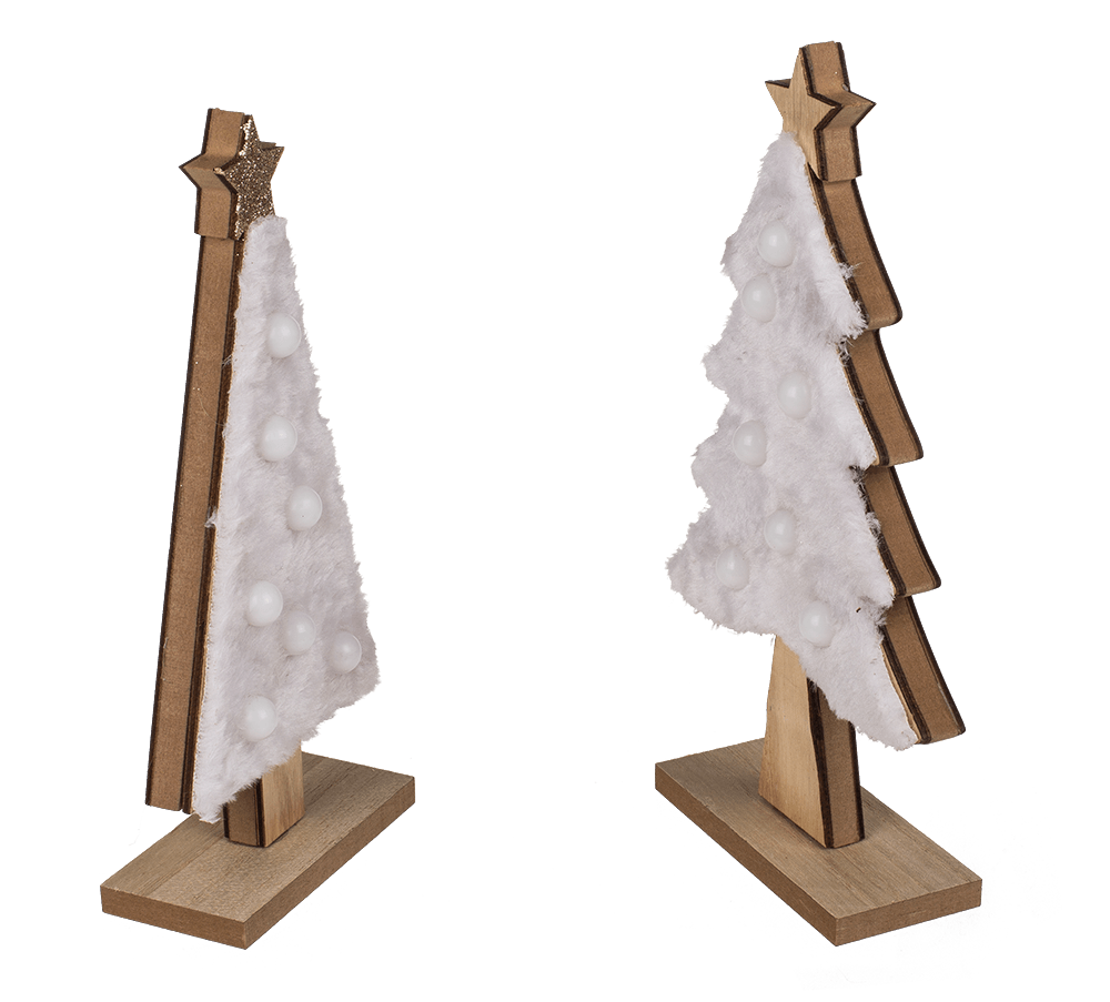 Wooden  silhouette, Christmas Tree, with LED