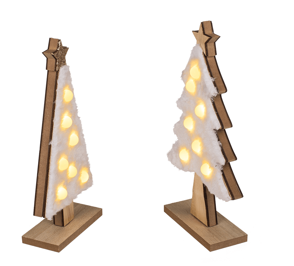 Wooden  silhouette, Christmas Tree, with LED