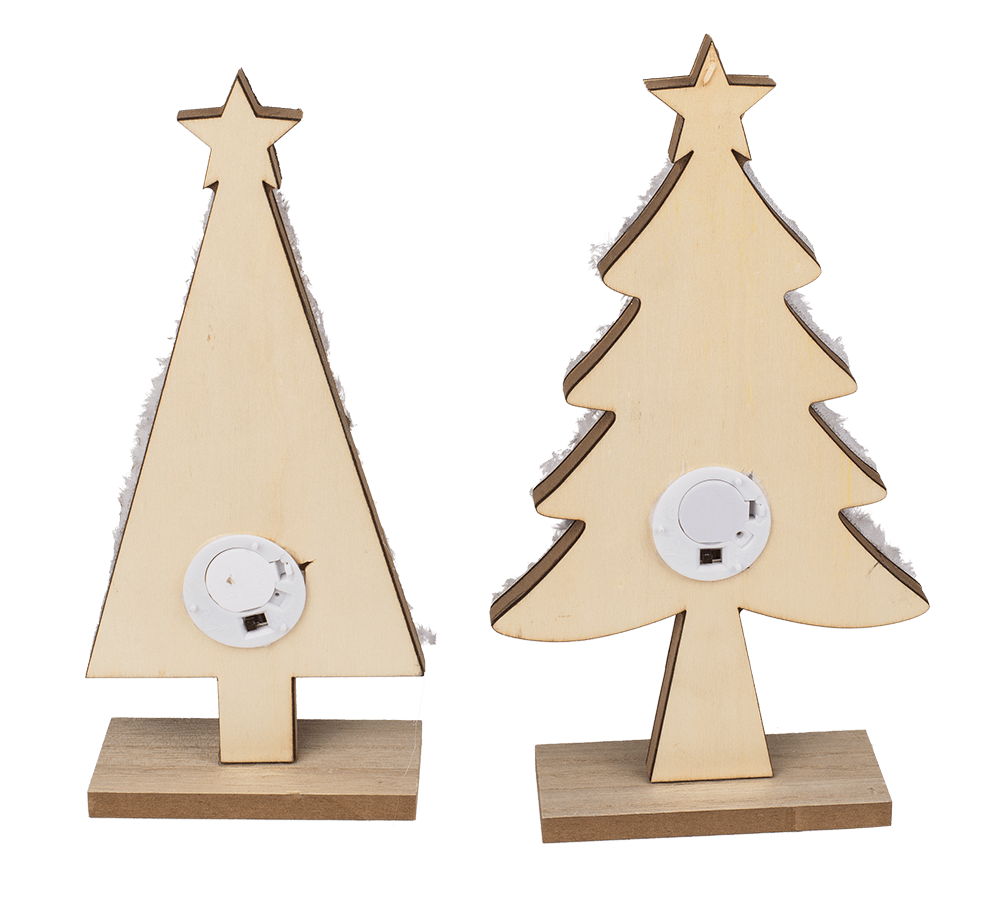 Wooden  silhouette, Christmas Tree, with LED