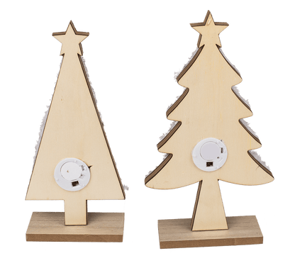 Wooden  silhouette, Christmas Tree, with LED