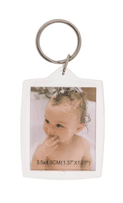 Acrylic keyring for two passport photos,