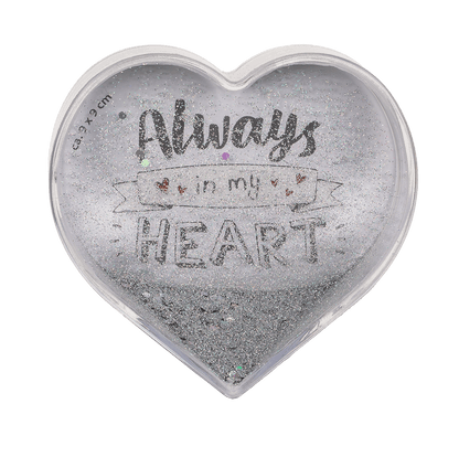 3D Acrylic heart waterglobe with heart foils,