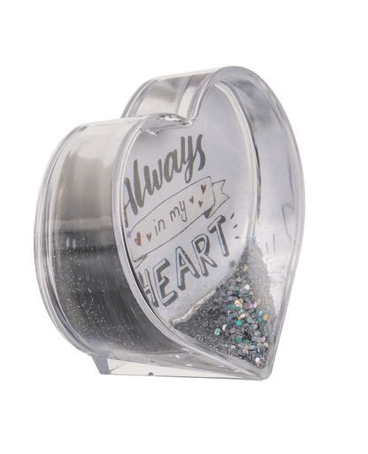 3D Acrylic heart waterglobe with heart foils,