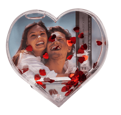 3D-Acrylic glitter heart waterglobe  with heart