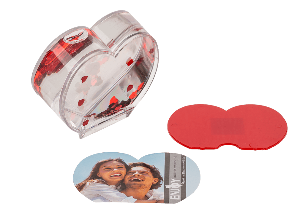 3D-Acrylic glitter heart waterglobe  with heart