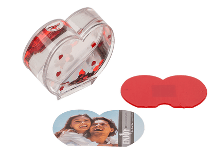 3D-Acrylic glitter heart waterglobe  with heart
