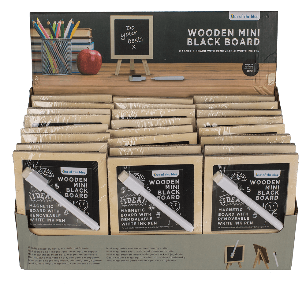 Mini magnetic black board, with pen and stand,